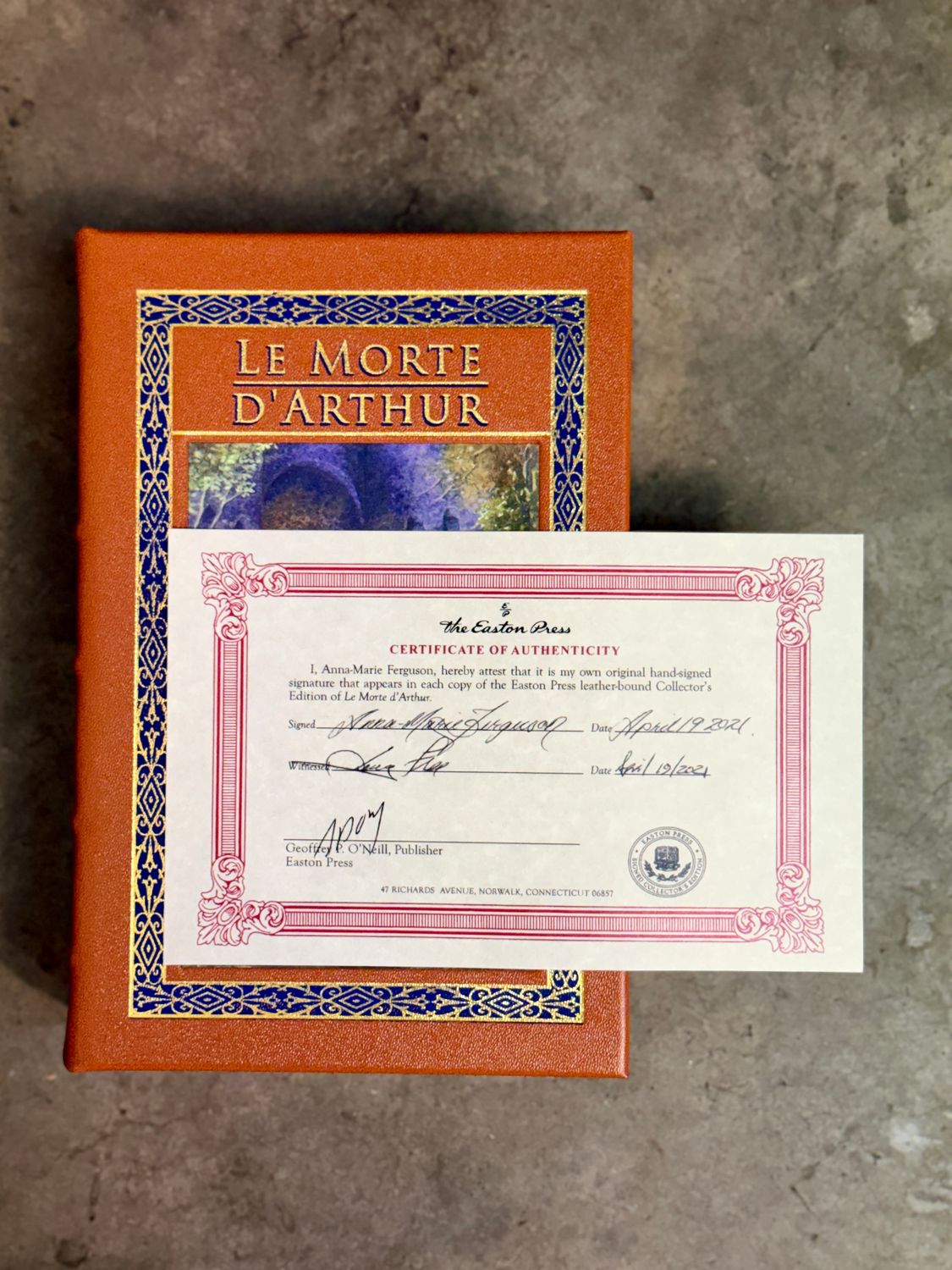 Le Morte d’Arthur by Sir Thomas Malory (Easton Press 2020 Signed Collector’s Edition, Anna-Marie Ferguson, COA)