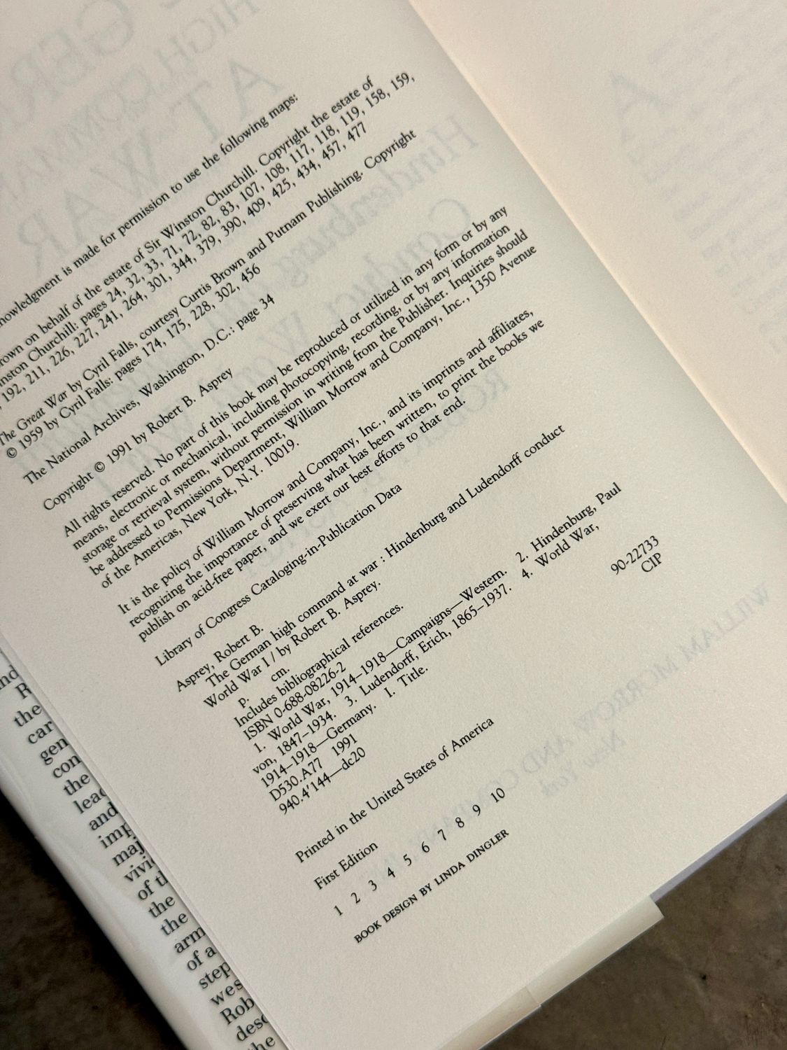 The German High Command at War by Robert B. Asprey (1991 First Edition, Author-Inscribed Association Copy to Col. Richard W. Bergson, with Two Signed Letters &amp; Original Correspondence)
