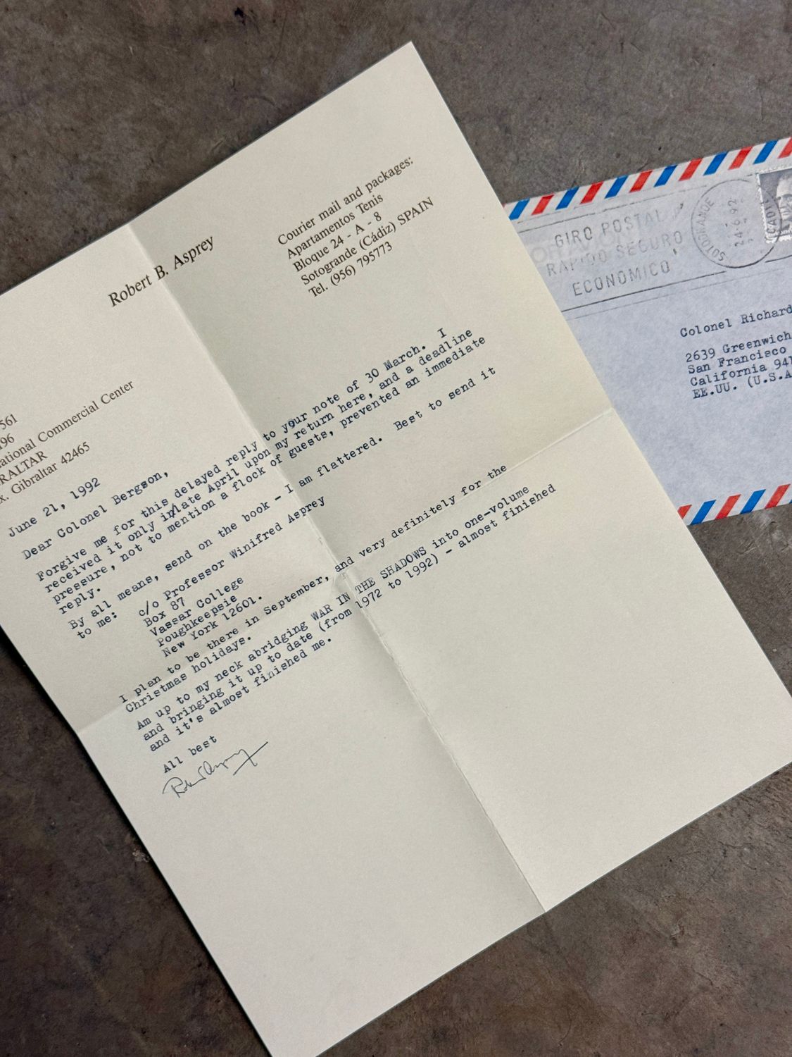 The German High Command at War by Robert B. Asprey (1991 First Edition, Author-Inscribed Association Copy to Col. Richard W. Bergson, with Two Signed Letters &amp; Original Correspondence)