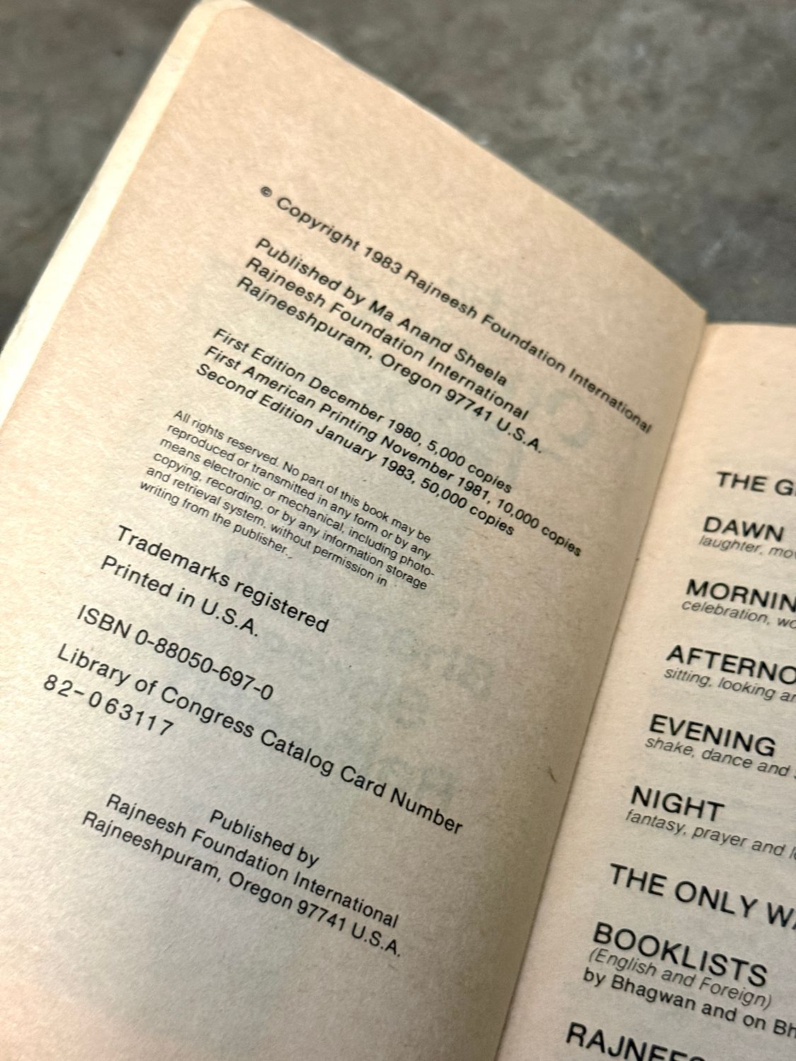 The Orange Book: The Meditation Techniques of Bhagwan Shree Rajneesh (1983 Second Edition)