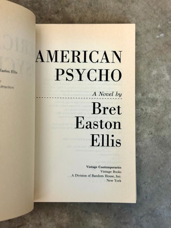 American Psycho by Bret Easton Ellis (First Edition, First Printing, 1991)