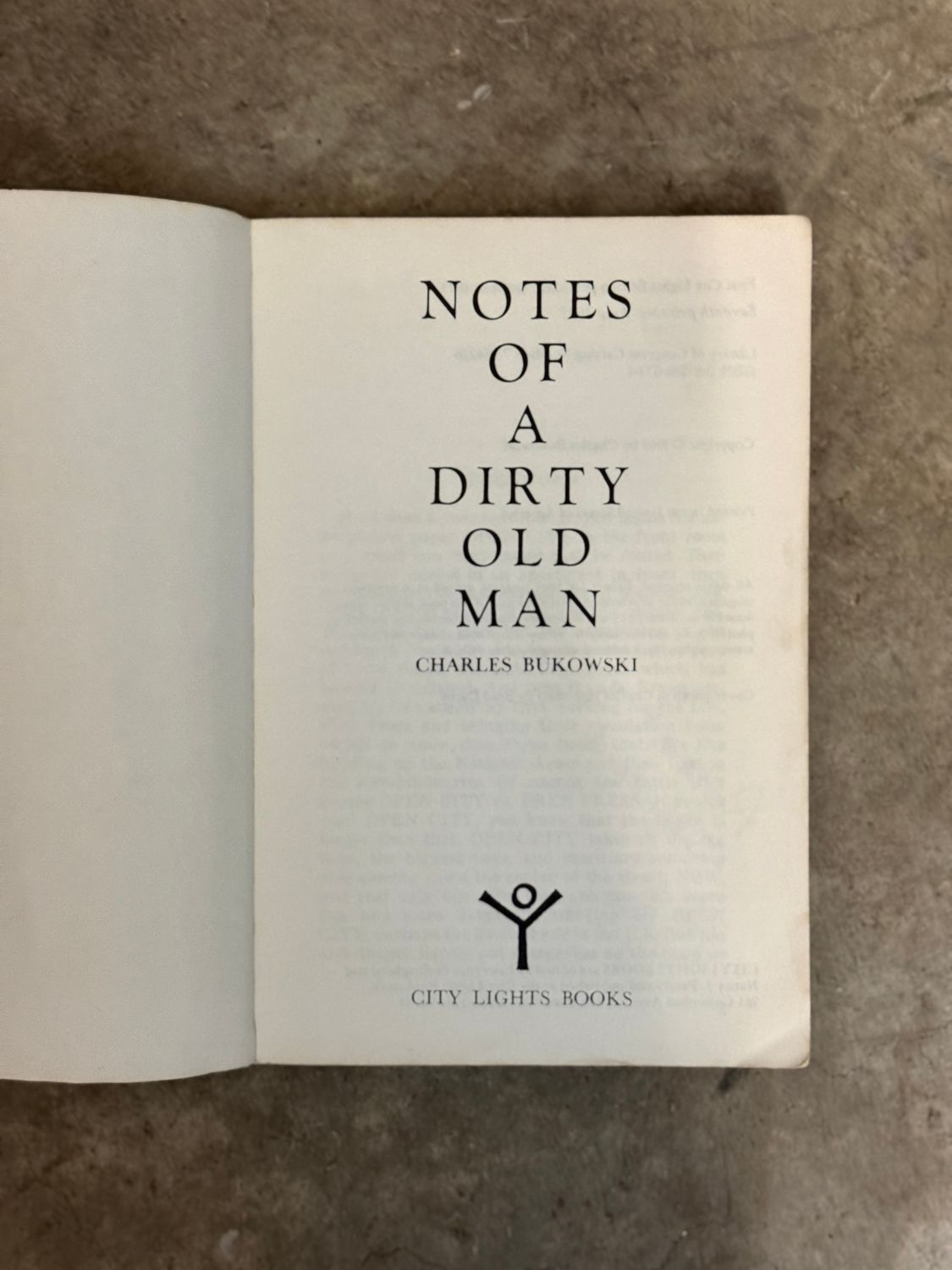Notes of a Dirty Old Man by Charles Bukowski (City Lights, 7th Printing, 1983)