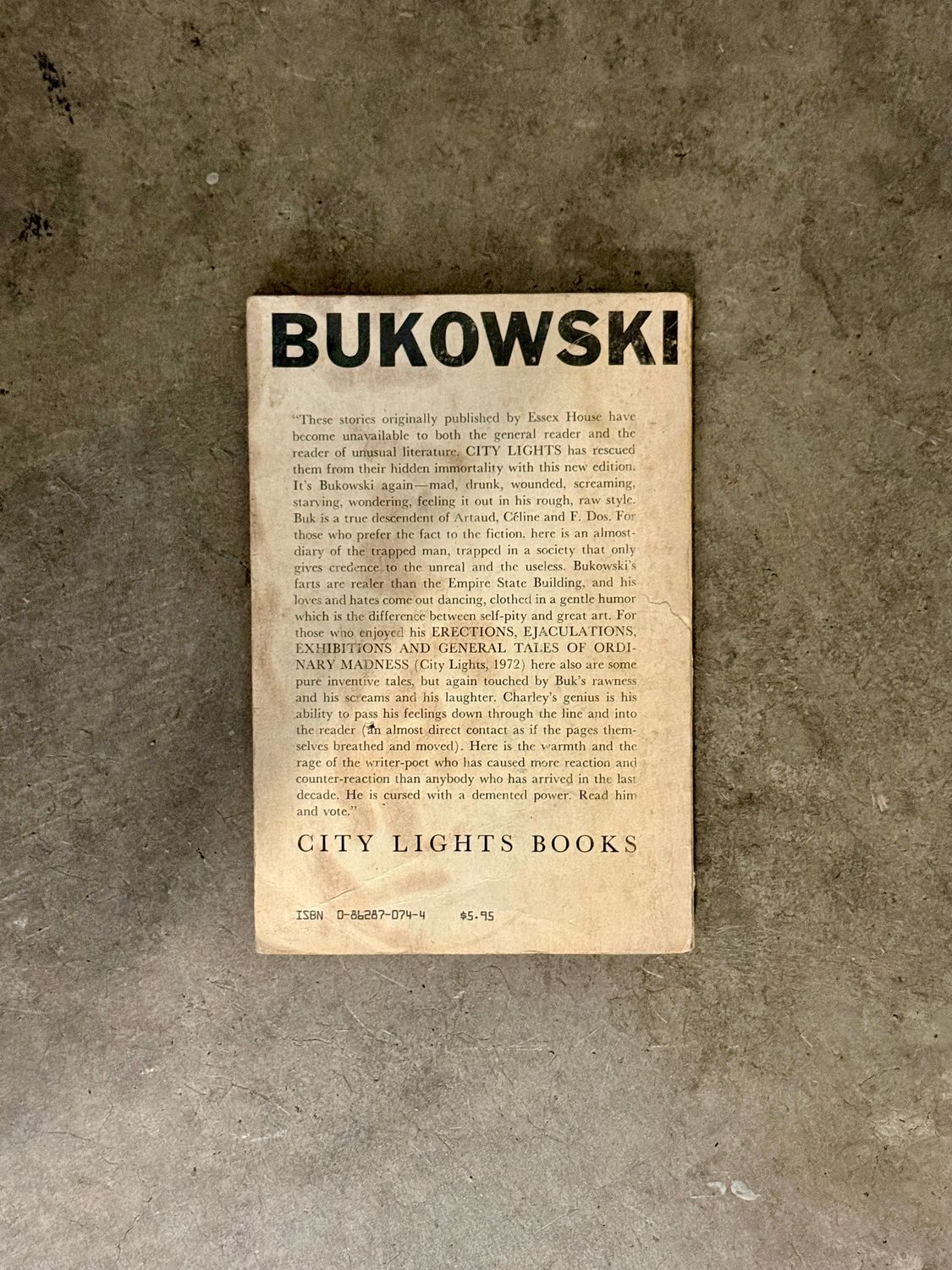 Notes of a Dirty Old Man by Charles Bukowski (City Lights, 7th Printing, 1983)