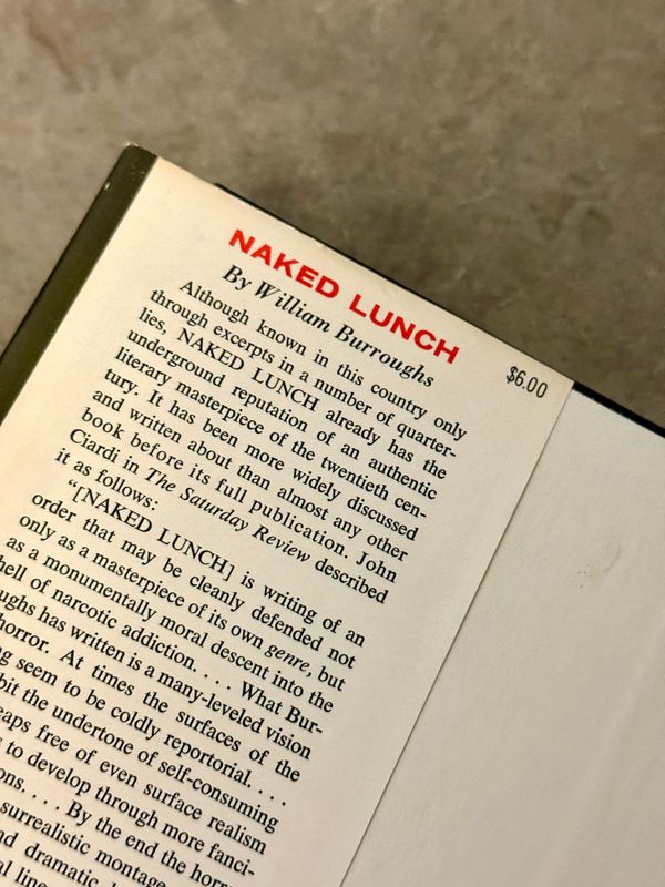 Naked Lunch by William S. Burroughs (1962 Grove Press Sixth Printing)