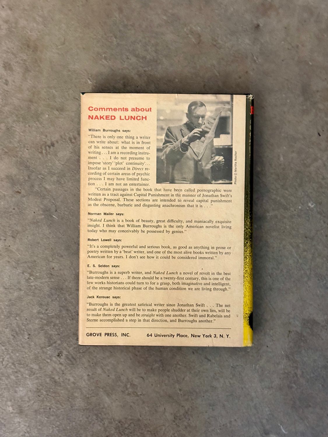 Naked Lunch by William S. Burroughs (1962 Grove Press Sixth Printing)