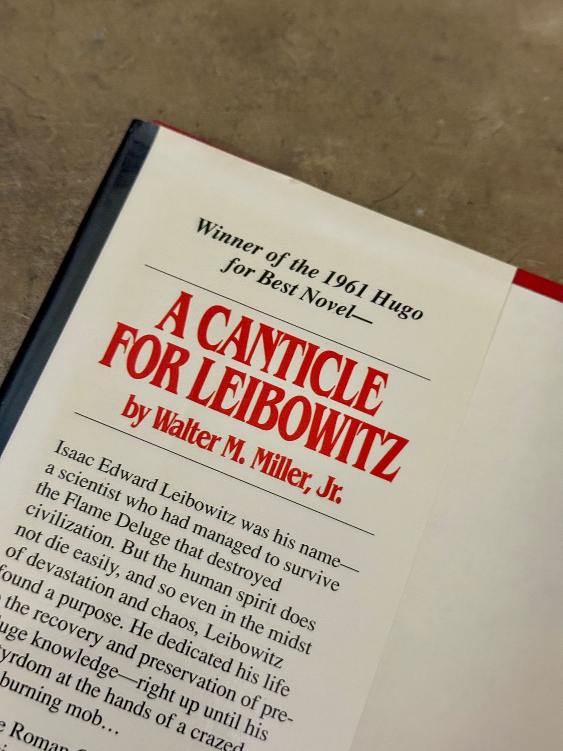 A Canticle for Leibowitz by Walter M. Miller Jr. (1988 Bantam Hardcover Edition)