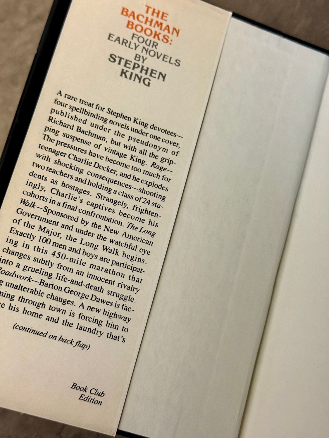 The Bachman Books by Stephen King (1985 Hardcover Book Club Edition)