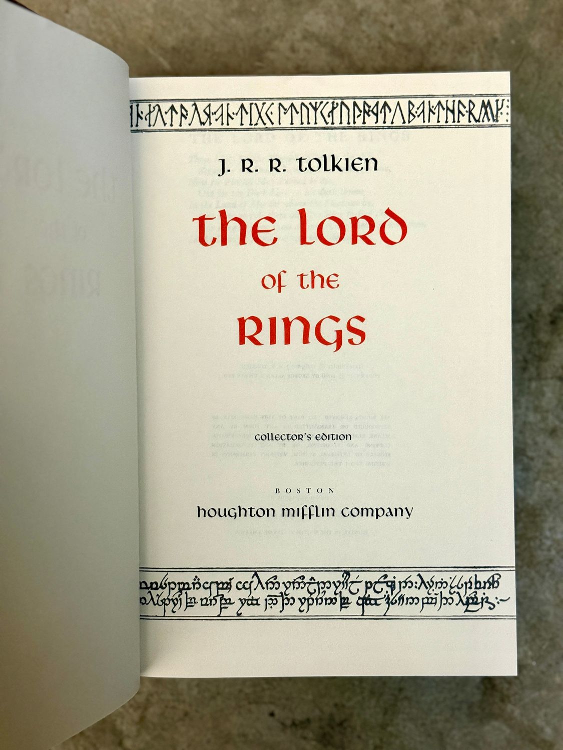 The Lord of the Rings by J.R.R. Tolkien (Houghton Mifflin Collector’s Edition, 4th Printing, 1974)