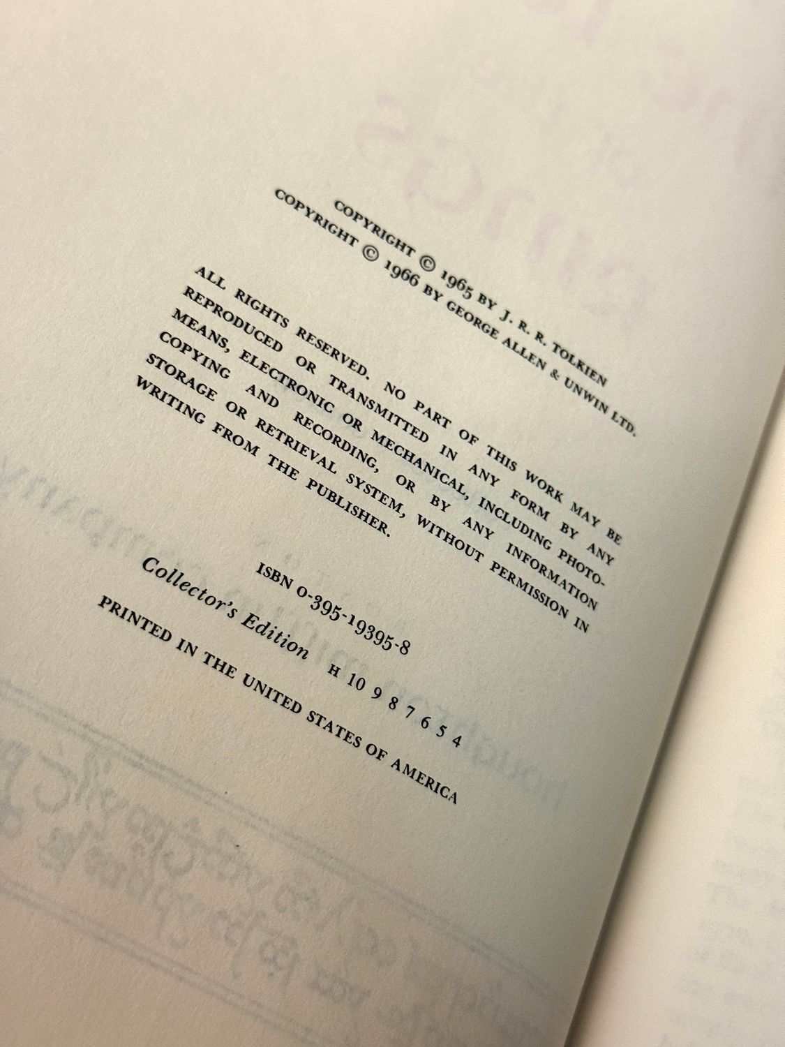 The Lord of the Rings by J.R.R. Tolkien (Houghton Mifflin Collector’s Edition, 4th Printing, 1974)