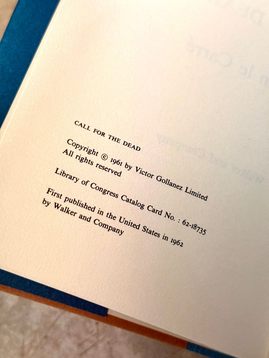 Call for the Dead by John le Carré (First American Book Club Edition, 1962)