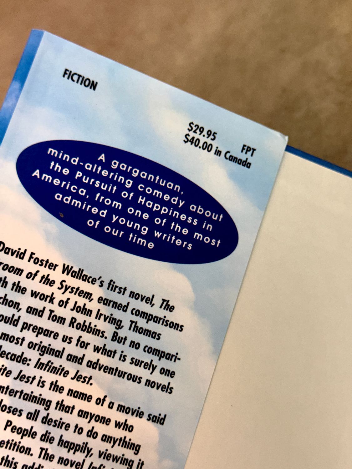 Infinite Jest by David Foster Wallace( First Edition, Second Printing (Little, Brown, 1996)