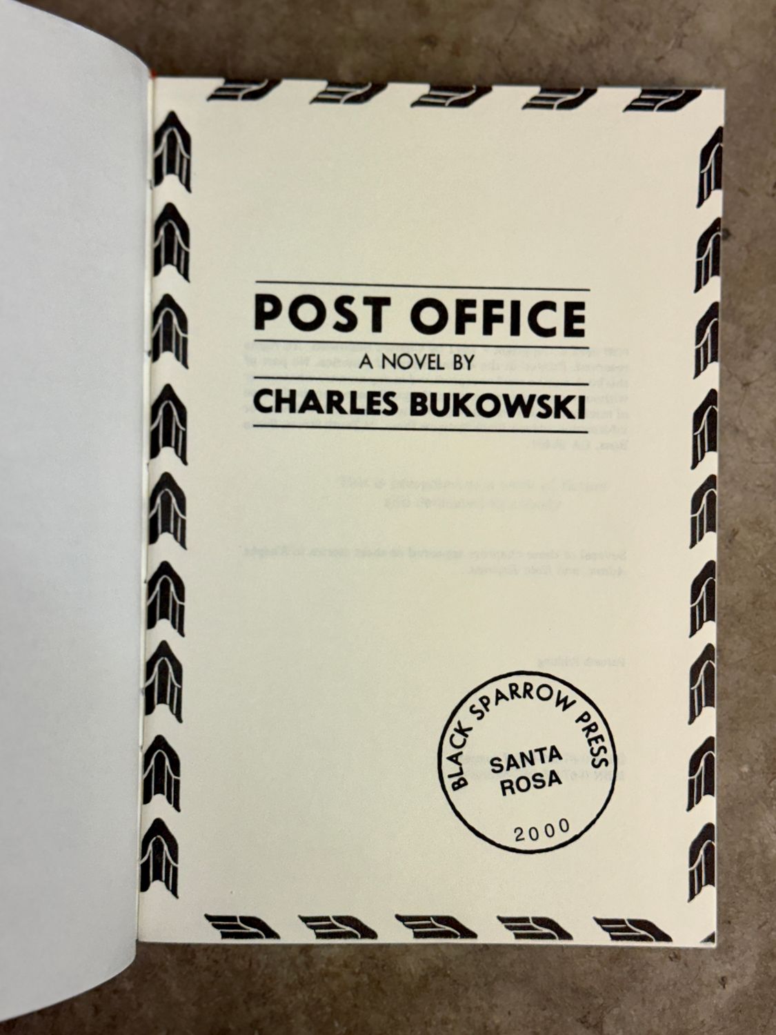Post Office by Charles Bukowski (Black Sparrow Press, 40th Printing, Hardcover)