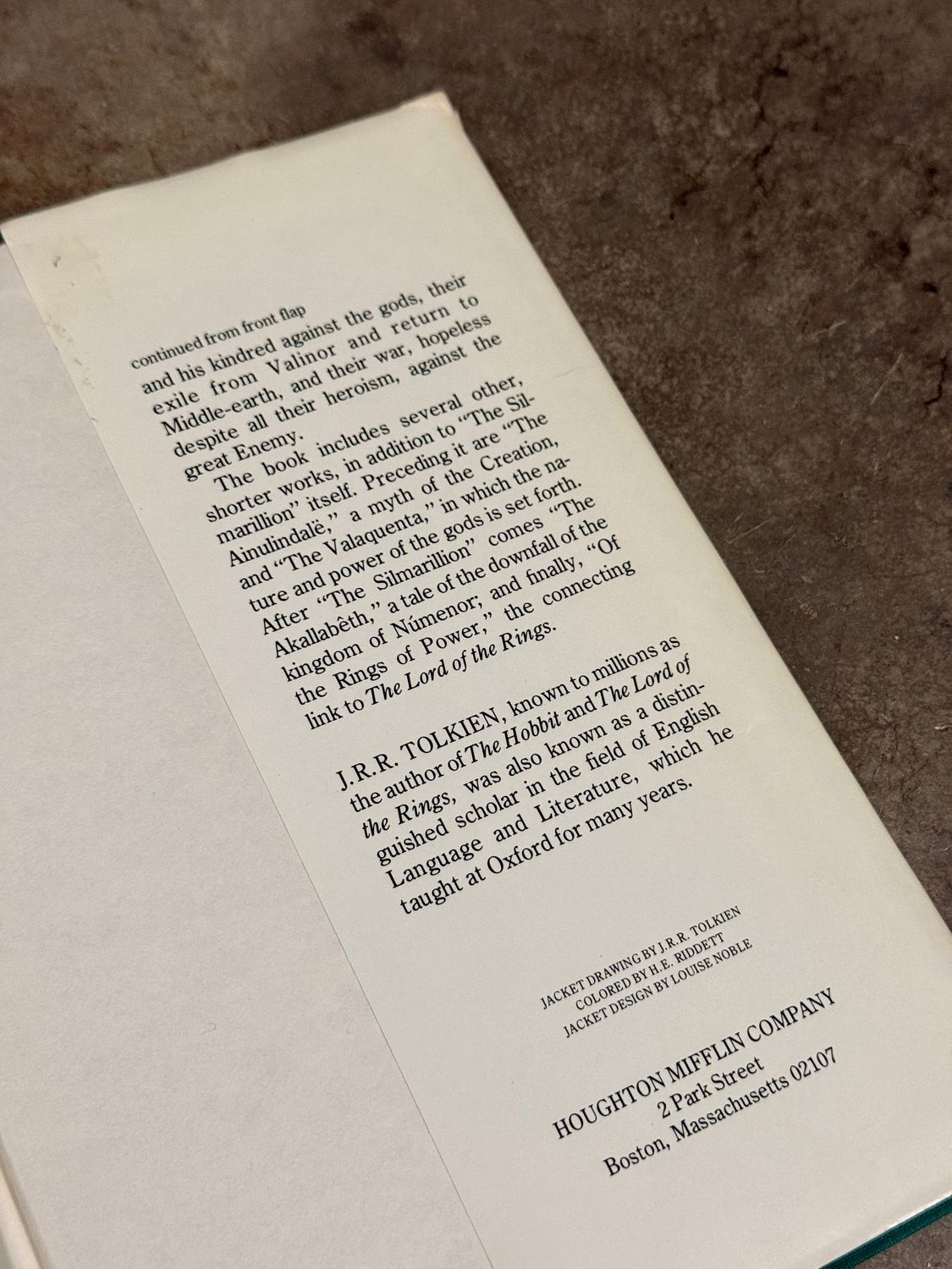 The Silmarillion by J.R.R. Tolkien (First American Edition, First Printing, Houghton Mifflin, 1977)