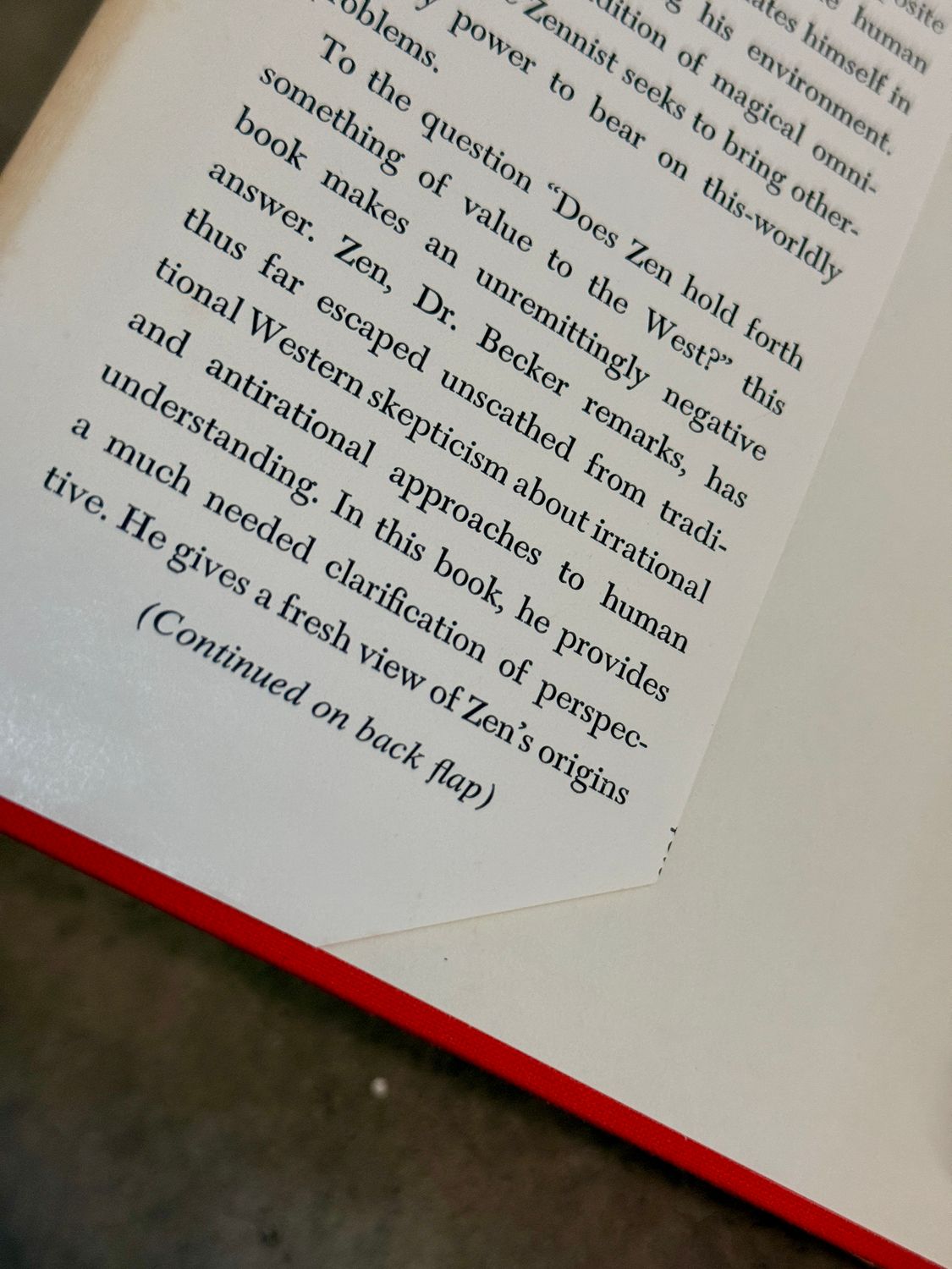 Zen: A Rational Critique by Ernest Becker (First Edition, 1961)