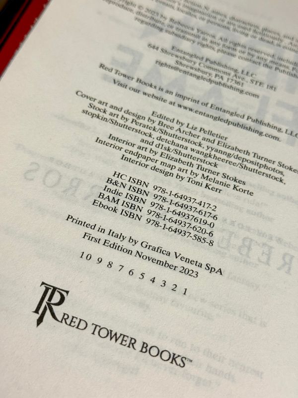 Iron Flame by Rebecca Yarros (2023 Red Tower Books First Edition, First Printing, Italian-Printed Hardcover)