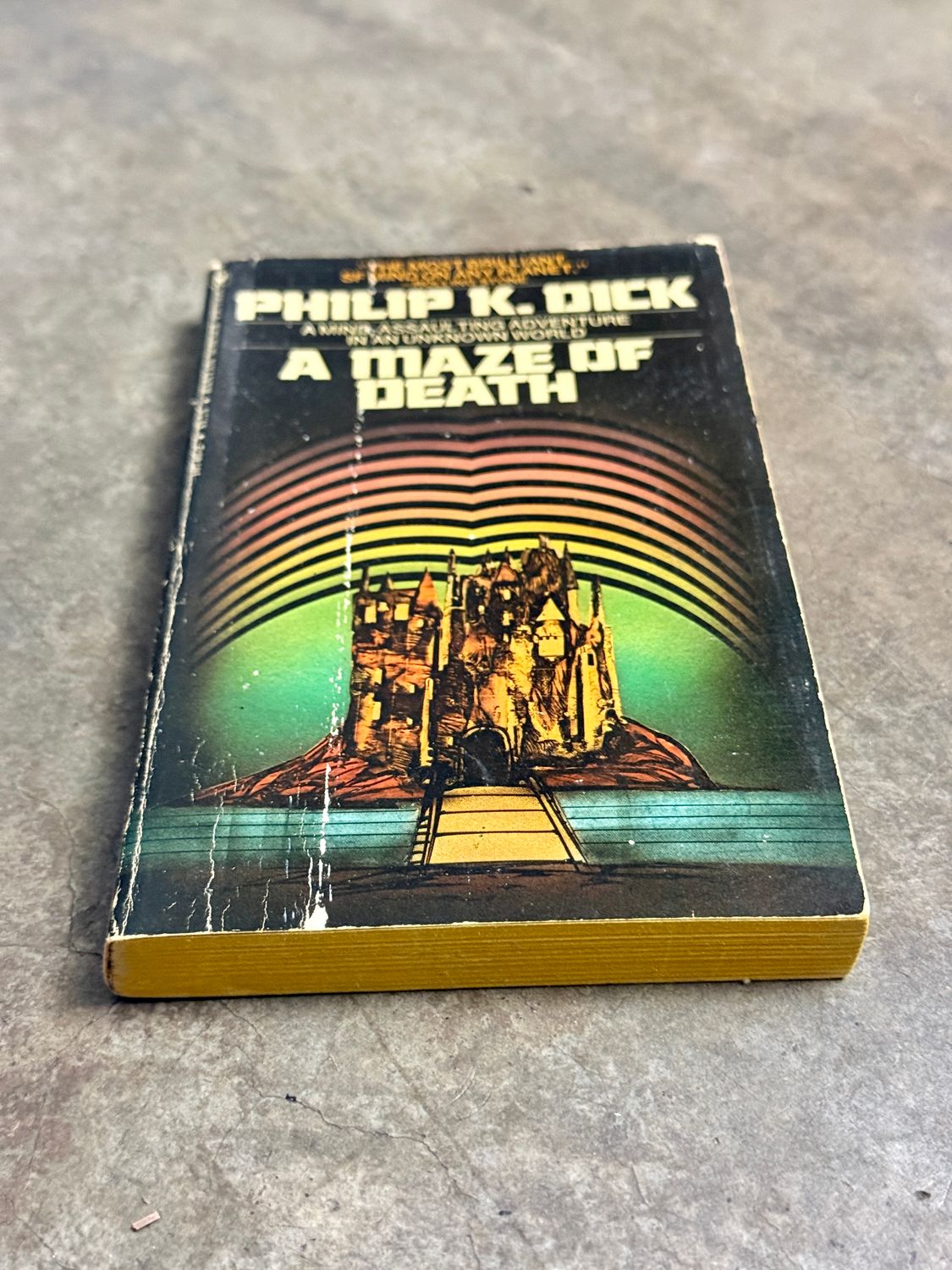 A Maze of Death by Philip K. Dick (1977 Bantam Paperback Edition, First Printing)