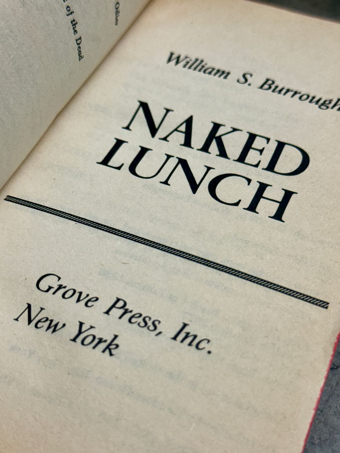 Naked Lunch by William S. Burroughs (1977 Grove Press Black Cat Paperback, 12th Printing)