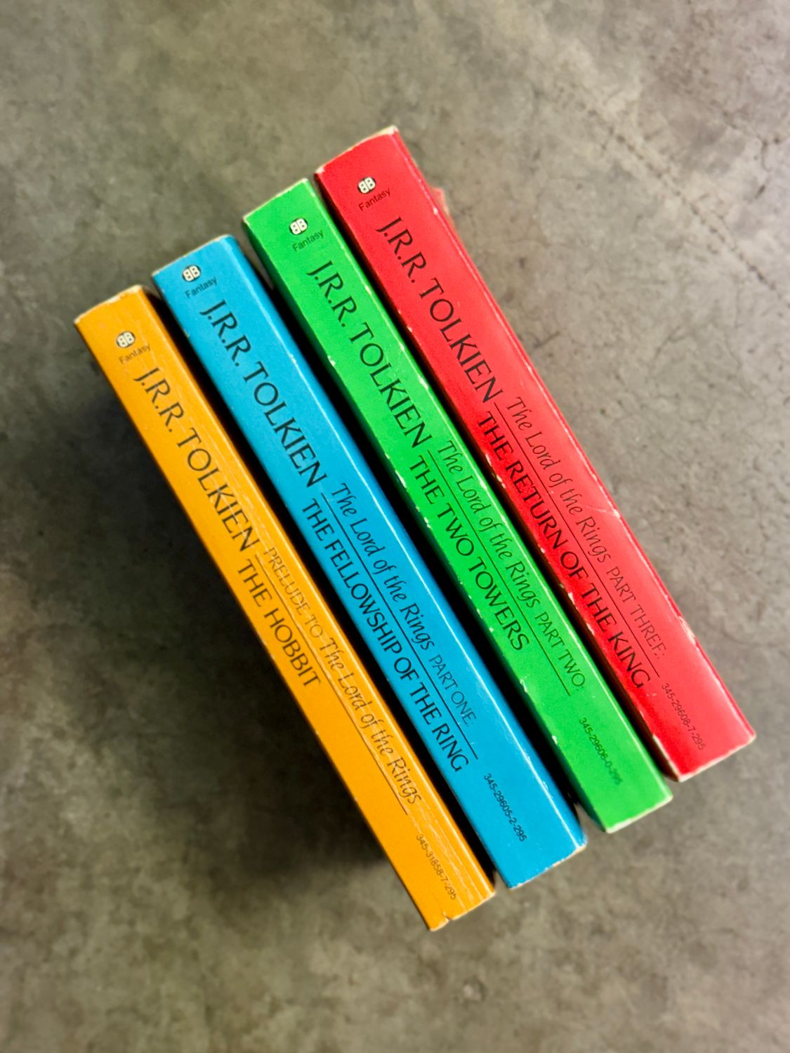 The Hobbit &amp; The Lord of the Rings by J.R.R. Tolkien (1983–1984 Ballantine Special Silver Jubilee Edition, Four-Volume Paperback Set)