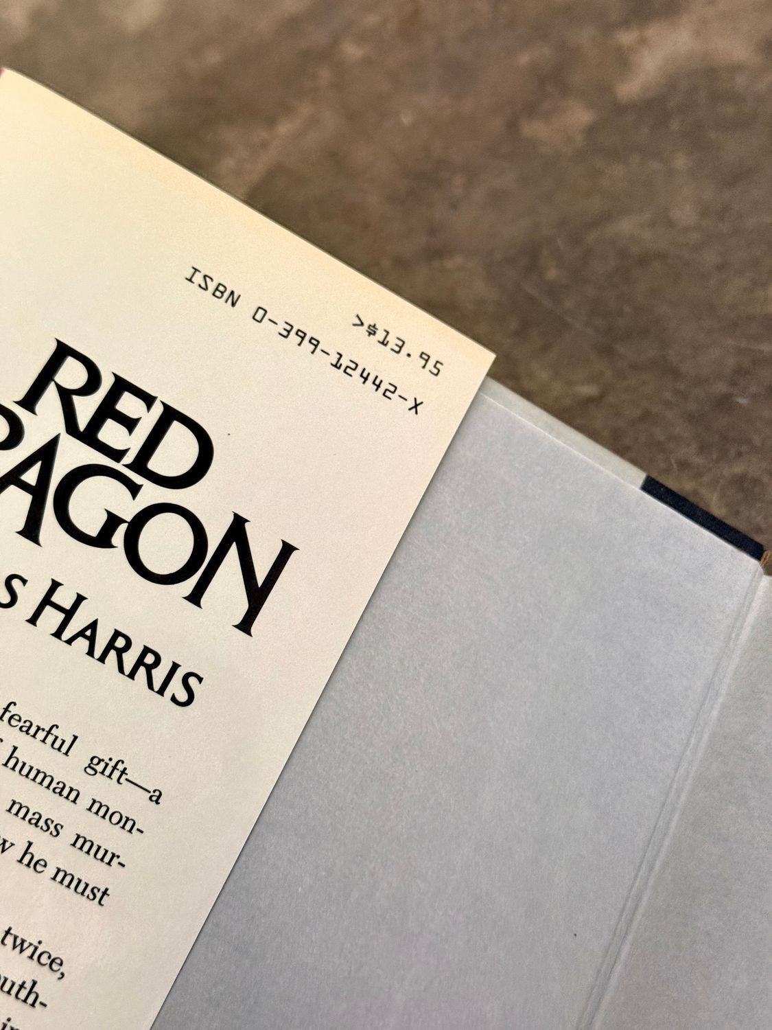 Red Dragon by Thomas Harris (1981 G.P. Putnam's Sons First Edition Hardcover)