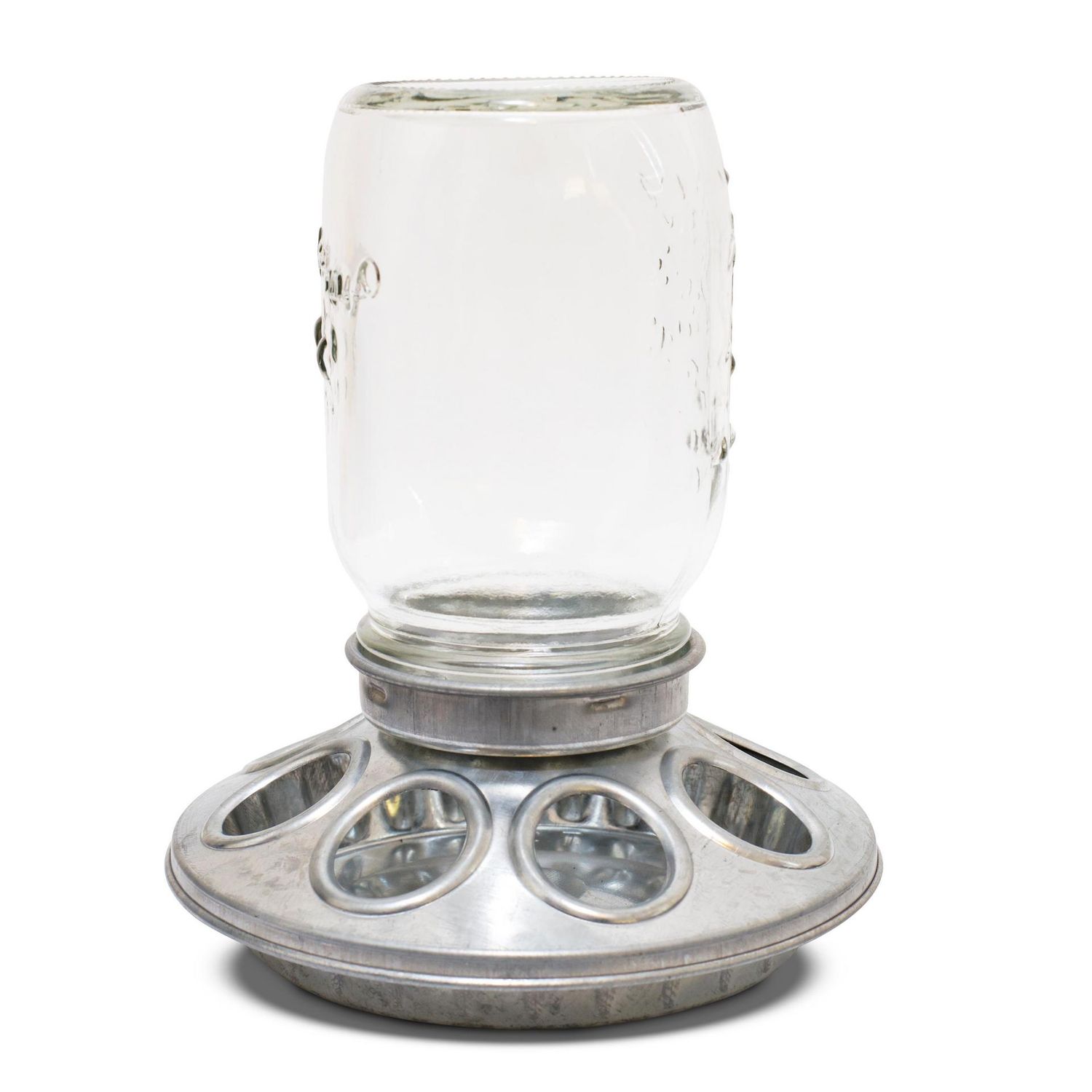 Galvanised Chick Feeder with Glass Jar – 1KG