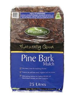 Brunnings Naturally Good Pine Bark 25L, Size: 25L