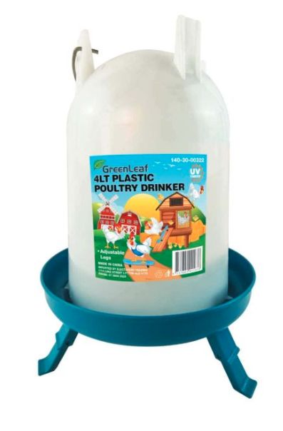 Plastic Poultry Drinker - with legs, Size: 4L