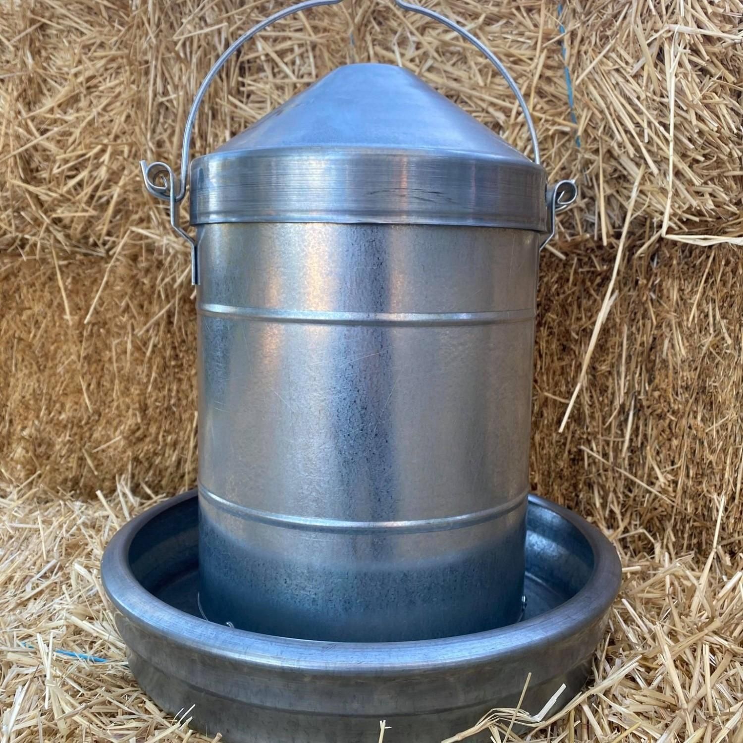 Hanging Chook Feeder/Hopper Adelaide Hills Galv 12"