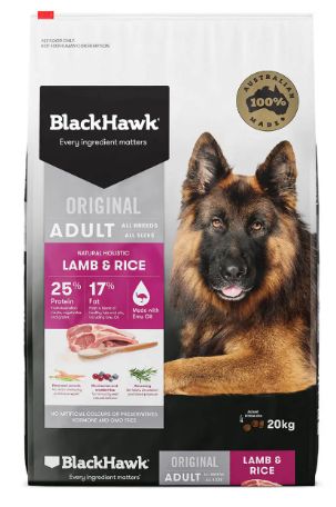 Black Hawk Dog Adult Lamb &amp; Rice, Size: 20kg, Type: Adult