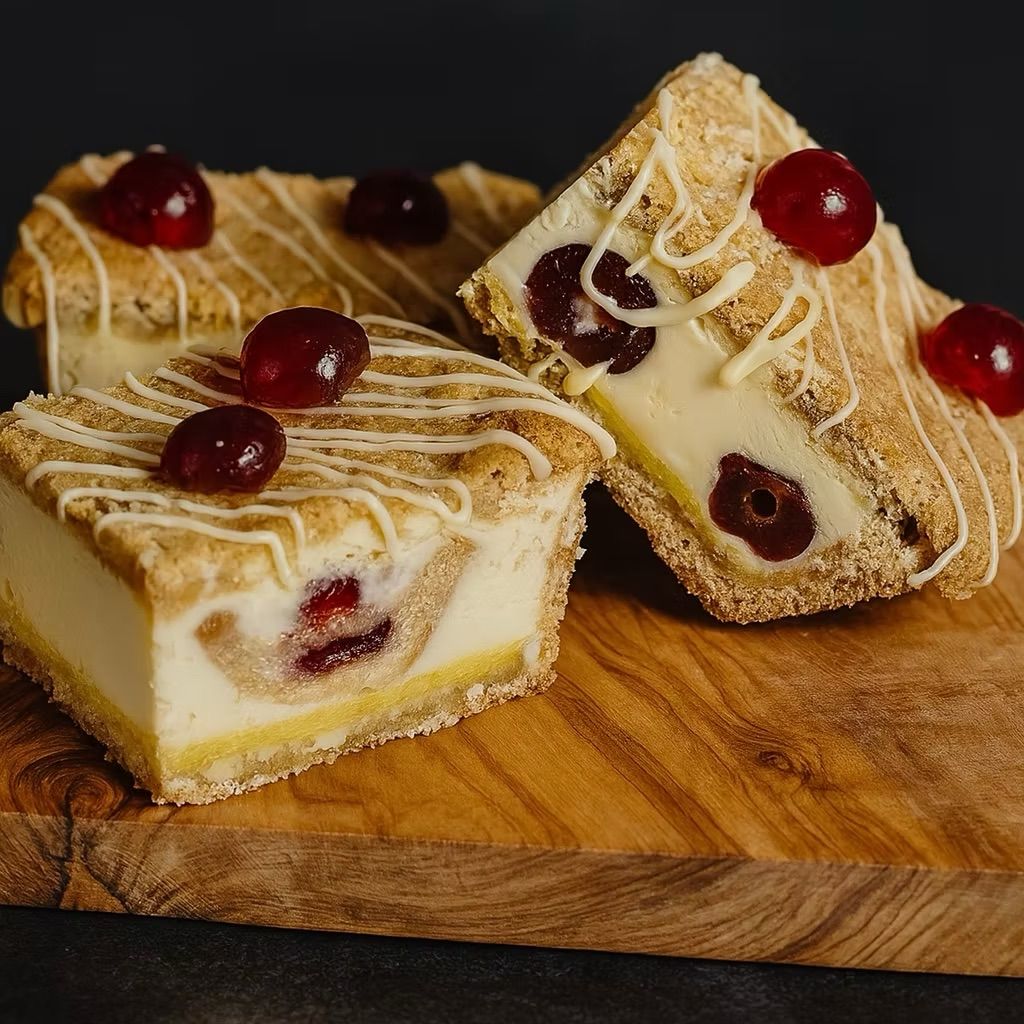 Cherry Bakewell Cookie Bar