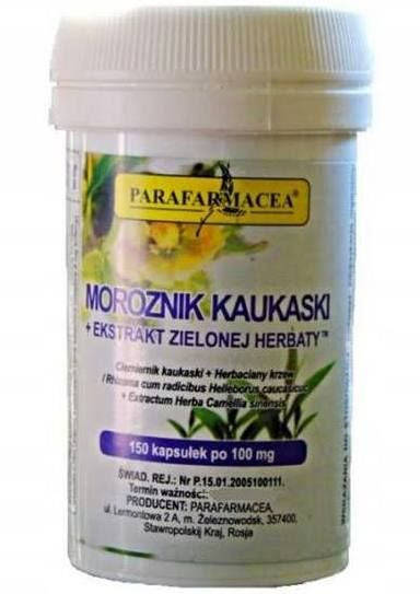 MOROZNIK KAUKASKI Z ZIELONĄ HERBATĄ FORTE 150 KAPSUŁEK