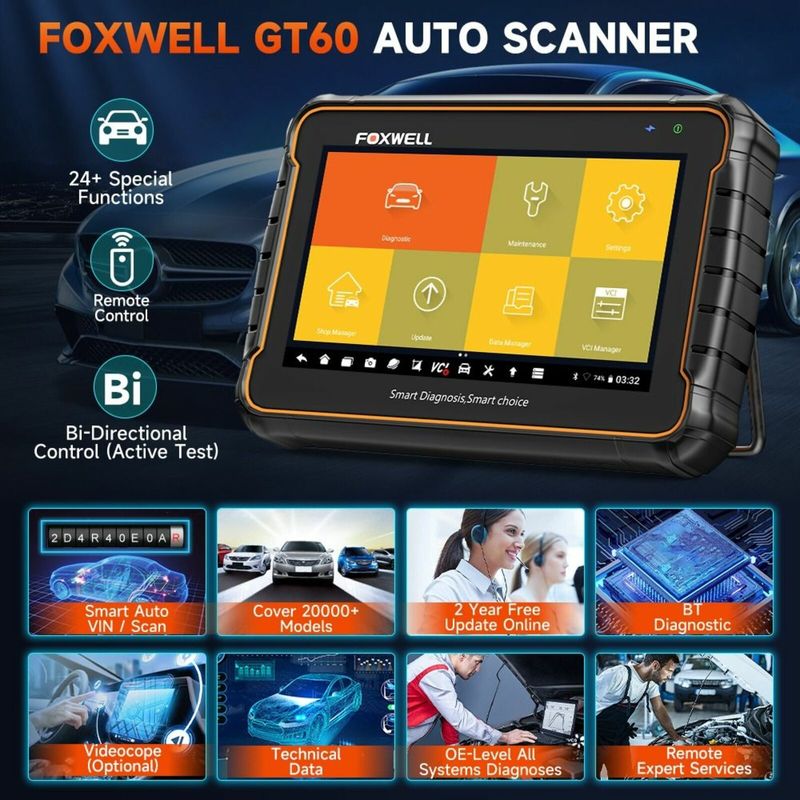 Foxwell GT60 Scanner All System Bluetooth TPMS DPF ABS Tool