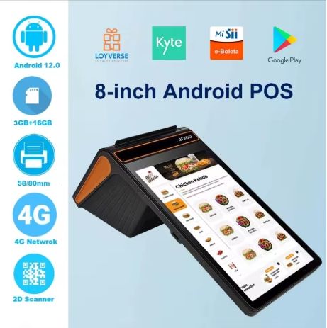 Desktop 8 Inch 3＋16GB Touch Screen Pos Systems Android 13 Handheld Mobile POS Machine Terminal 80mm Printer POS Terminal