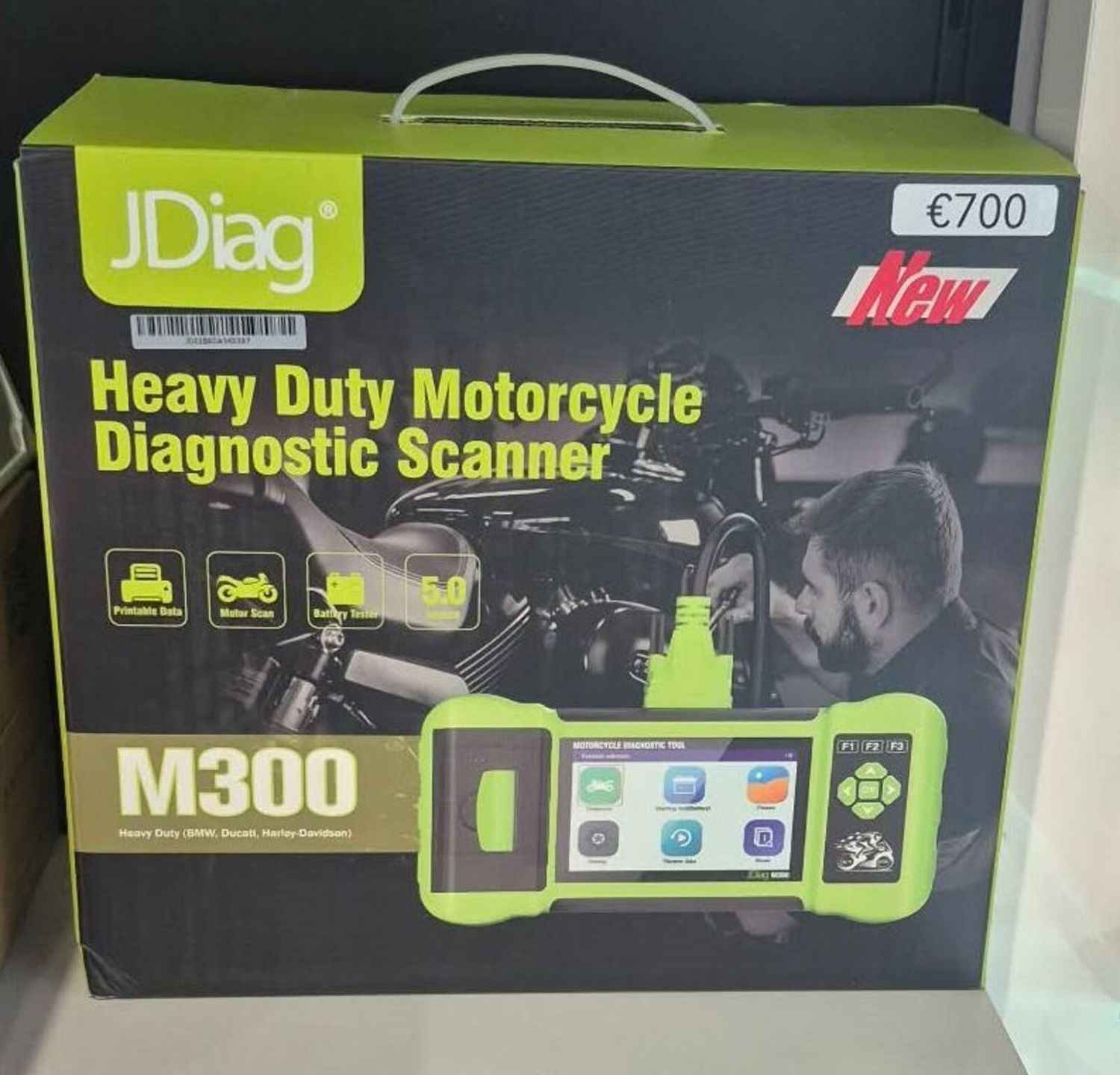 JDiag M300 Universal Motorcycle Scanner Motorbike Diagnostic &amp; Battery Tester Dual System Diagnostic Tool