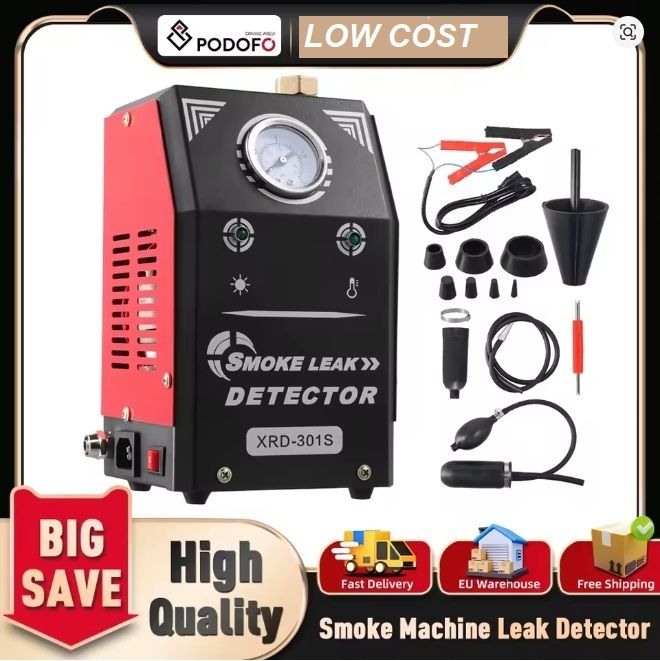 Podofo Car Smoke Leak Detector EVAP Pipe Smoking Generator Oil Smoke Pipe Generator Diagnostic Tool for EVAP System and Repair