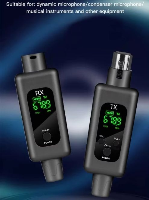 Wireless Microphone Transmitter &amp; Receiver G-MARK WX70 XLR Adapter System For Wired Microphone, Guitar &amp; Audio Mixer