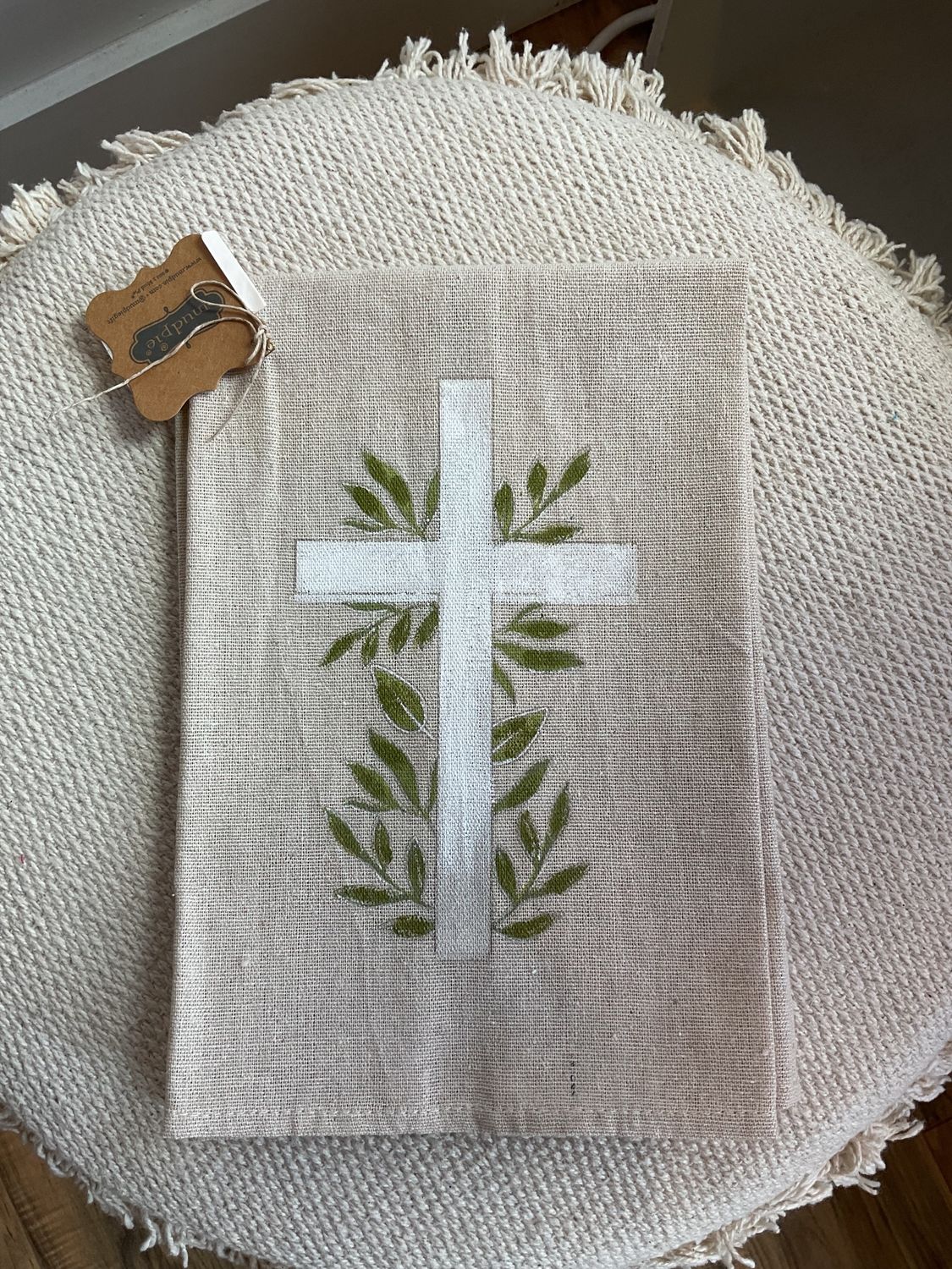 Cross &amp; Church Painted Tea Towels, Style: Cross