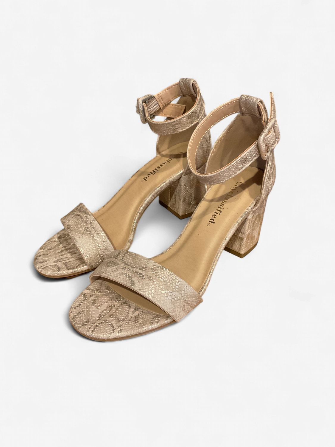 Cake Snake Skin Dress Sandal, Size: 5.5