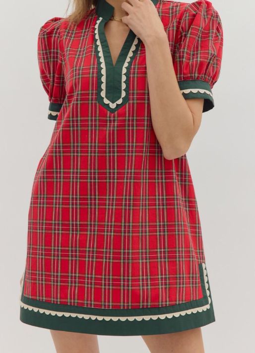 Christmas Day Plaid Dress, Size: Sm
