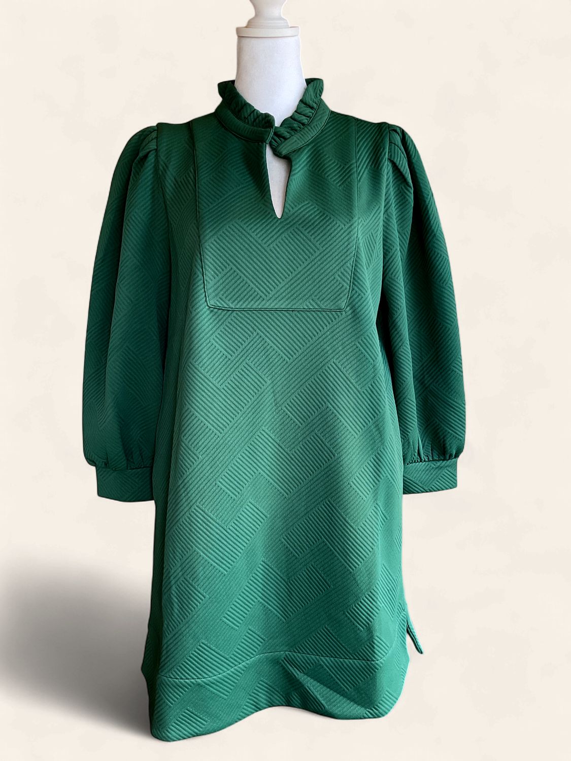 Hunter Green Textured Dress