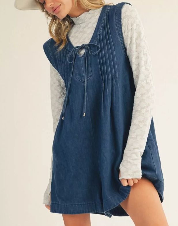 Dark Denim Romper, Size: Sm