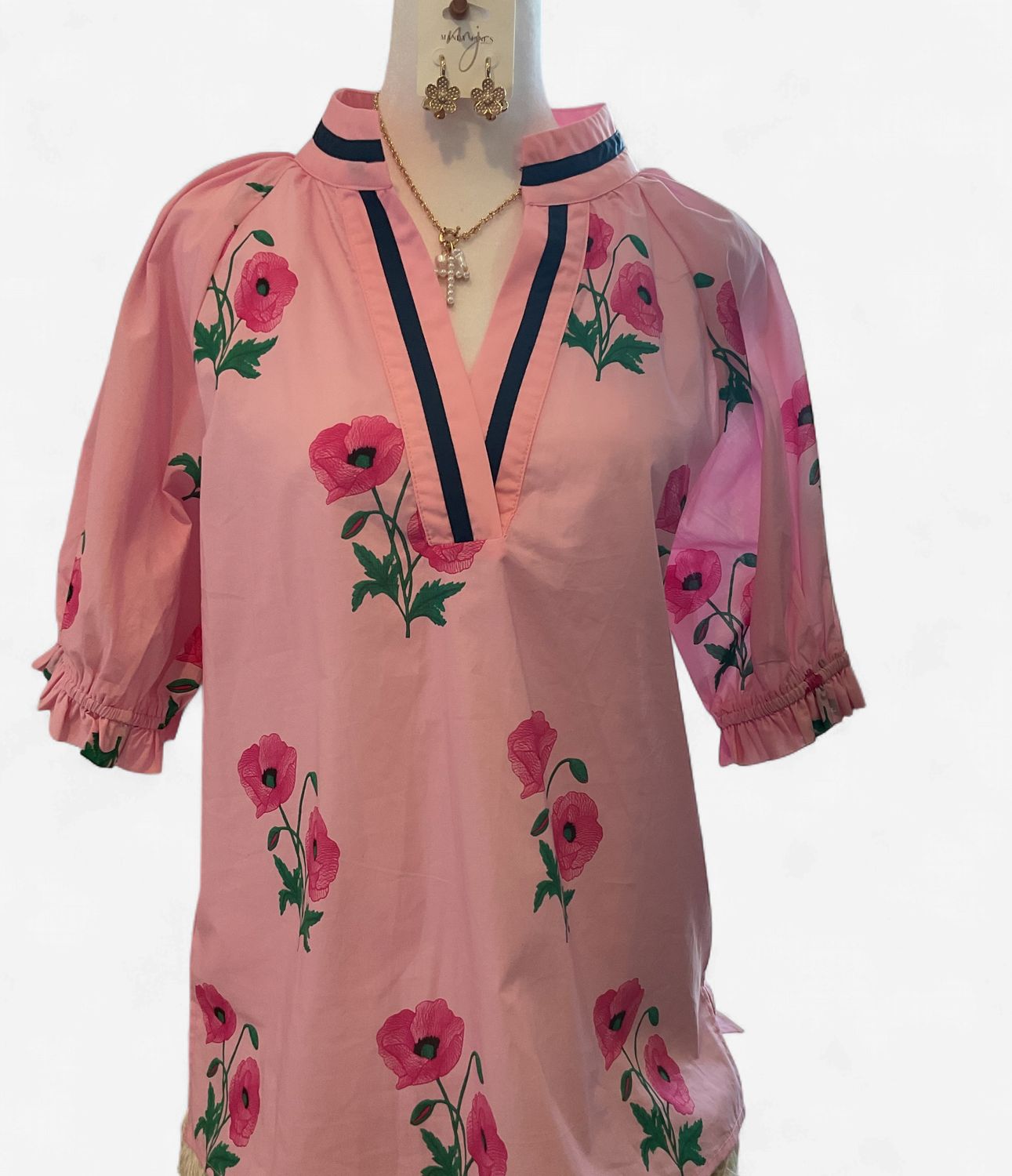 Pink Peony Blouse, Size: Sm