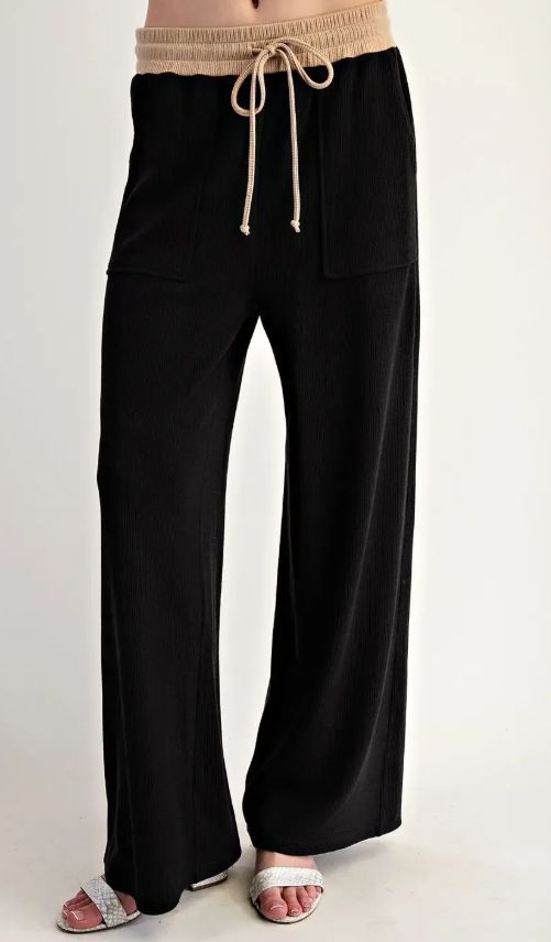 Black/Taupe Trim Pant
