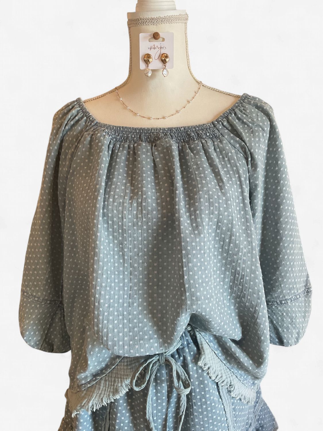 Dusty Blue Top, Size: Sm