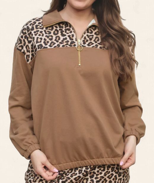 Safari Chic Leopard Pullover, Size: Sm