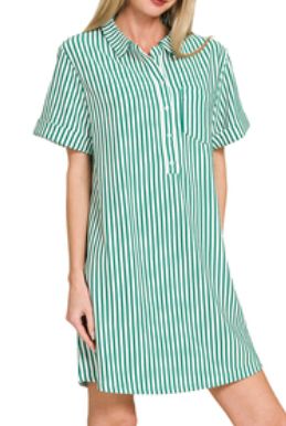 Green Striped Dress