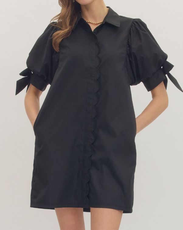 Little Black Dress w/Scallop Detail