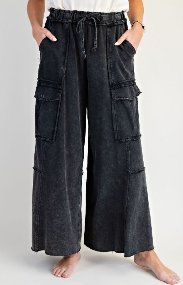 Black Mineral Washed Pant