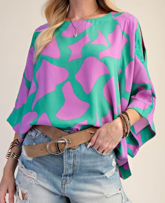 Geometric Print Blouse