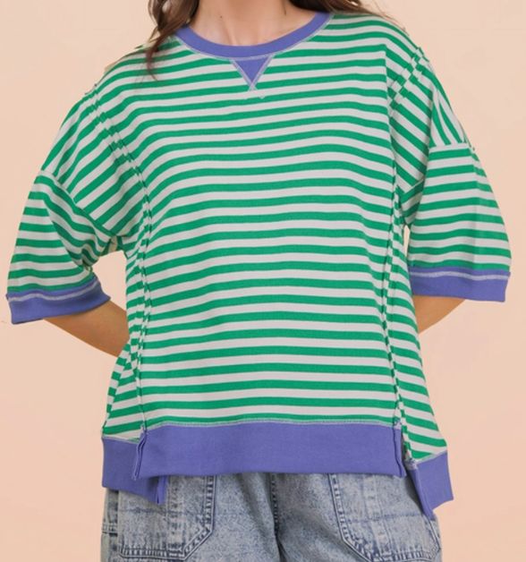 Oversized Knit Stripe Top