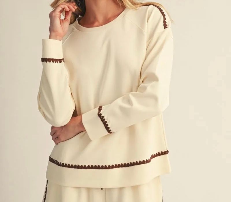 Cream with Crochet Trim Top